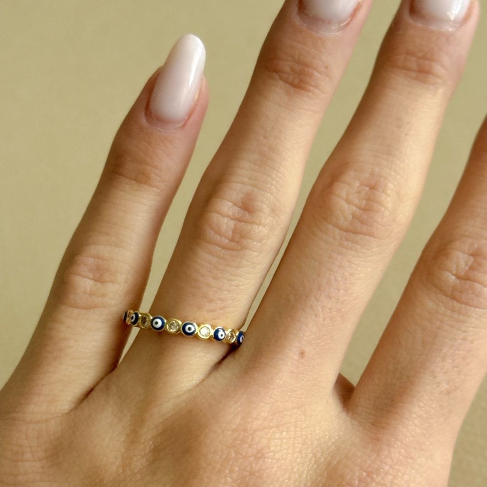 Blue Evil Eye Ring #2253 - Picture 2 of 5